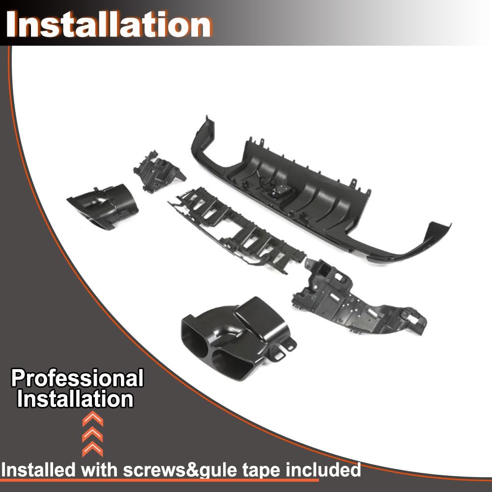 Rear Diffuser for Mercedes Benz C Class W205 C300 C350 C400 Sport C43 C63 AMG Sedan 2015-2021 PP Under Bumper Chin Diffuser L