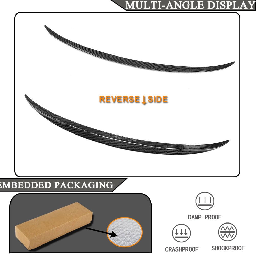 F10 Carbon Fiber Trunk Spoiler Compatible with BMW 5 Series F10 2011-2016 520i 528i 530i 535i M Sport M-Tech M5 Car Rear Boot
