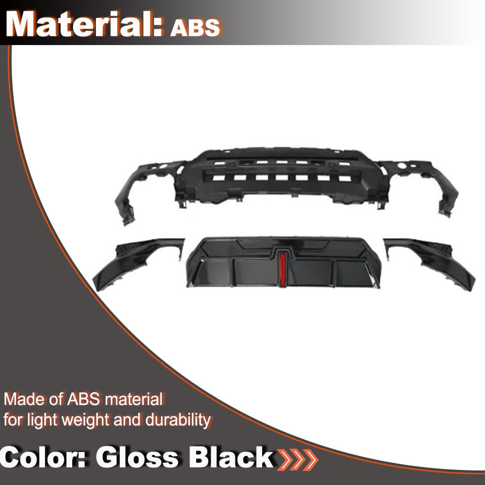Gloss Black Rear Bumper Diffuser Compatible with BMW 2 Series G42 M Sport 2021-2023 ABS Lower Bumper Lip Spoiler Body Kit Fac
