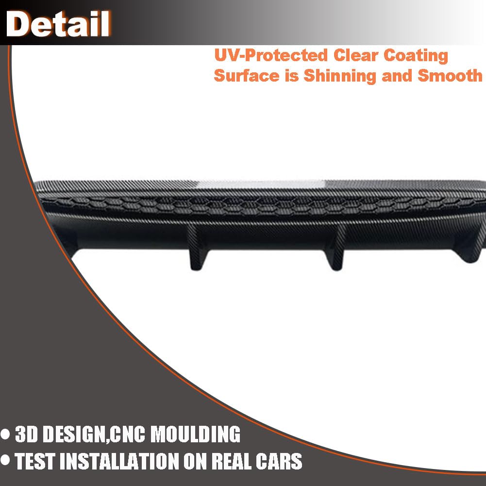 Carbo Look Rear Diffuser for Alfa Romeo Stelvio Sport Utility 2017-2023 ABS Lower Bumper Lip Spoiler Body Kit Factory Outlet