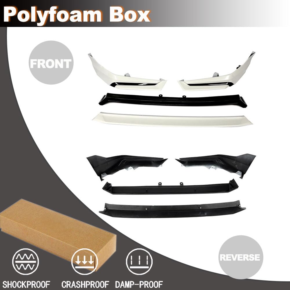 Front Lip Spoiler for Honda Civic 11th Sedan Hatch 2022-2024 White Pearl | 2022 2023 2024 Lower Chin Bumper Spoiler Splitter