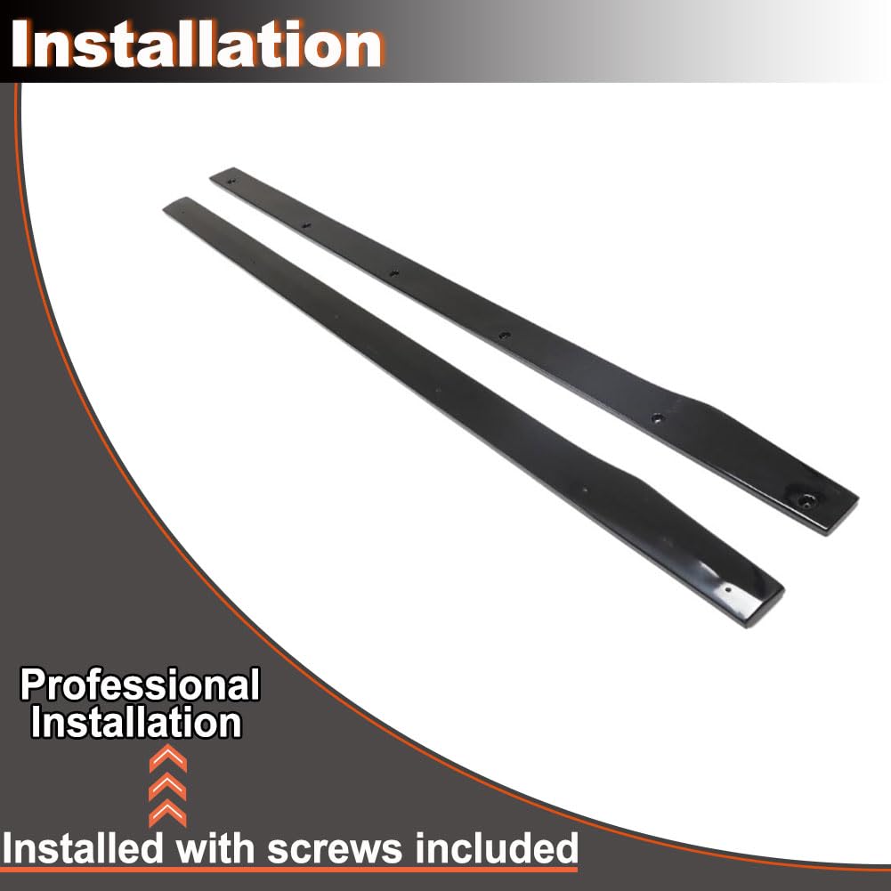 Gloss Black Side Skirts Compatible with Mercedes Benz C-Class W205 C205 2015-2018 A205 C300 C400 Sport C43 C63 AMG 2Door 4Doo