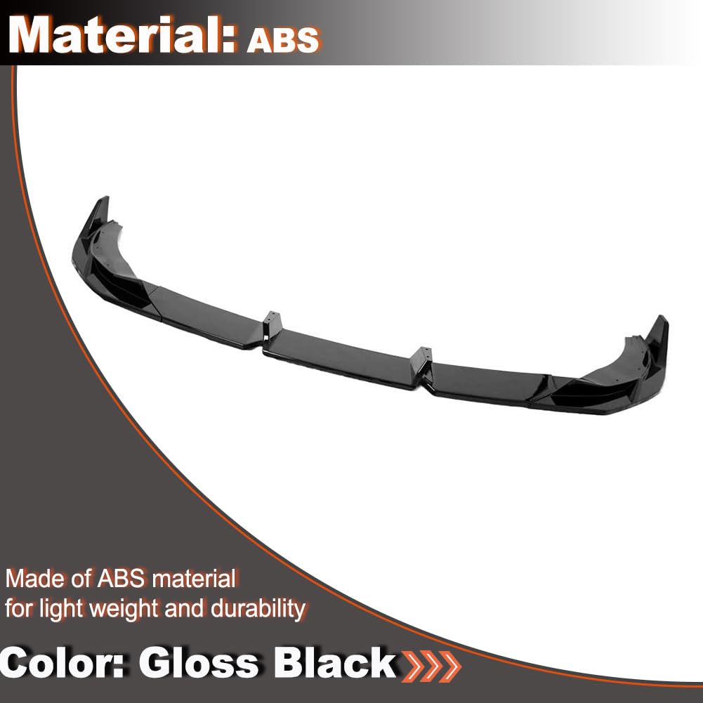 Gloss Black Front Lip Spoiler Compatible with BMW 2-Serie G42 220i 230i M240i Coupe M Sport Bumper 2021-2023 ABS Car Front Bu