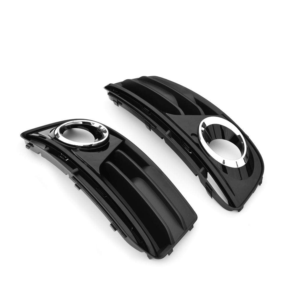 Gloss Black Fog Light Cover Trim Compatible with Audi Q5 2013-2015 ABS Gloss Black Front Bumper Chrome Lower Grille Car Acces