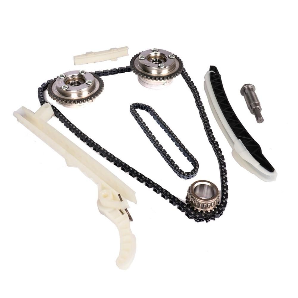 Timing Chain Kit with Tensioner Crank Gear Guide Rail Compatible with Mercedes Benz CLA250 E250 GLK200 E200 C300 Engine Time