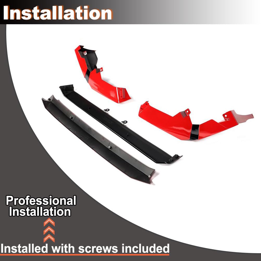 ABS Front Lip Spoiler for Honda Civic Sedan &Hatchback 2022-2024 Rallye Red | Lower Chin Bumper Spoiler Splitter Protection A