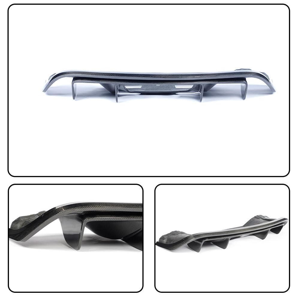 Carbon Fiber Rear Diffuser Compatible with Audi R8 V8 V10 GT Coupe &Convertible 2-Door 2010-2015 Low Bumper Lip Spoiler Light