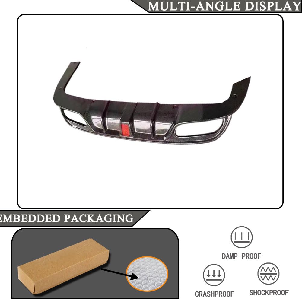 W205 Carbon Fiber Rear Diffuser Compatible with Mercedes Benz C Class W205 C300 C350 C400 C43 C63 AMG Sedan 2015-2021Under Bu