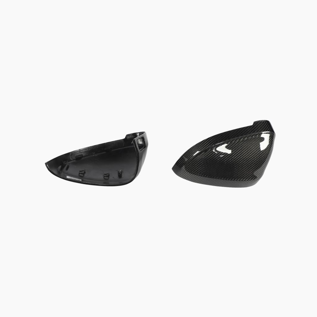 Carbon Fiber REPLACEMENT Mirror Caps For Audi A5 / S5 B9 Pre-LCI, A4 / S4 B9 Pre-LCI (2017–2019) (With Lane Assist)