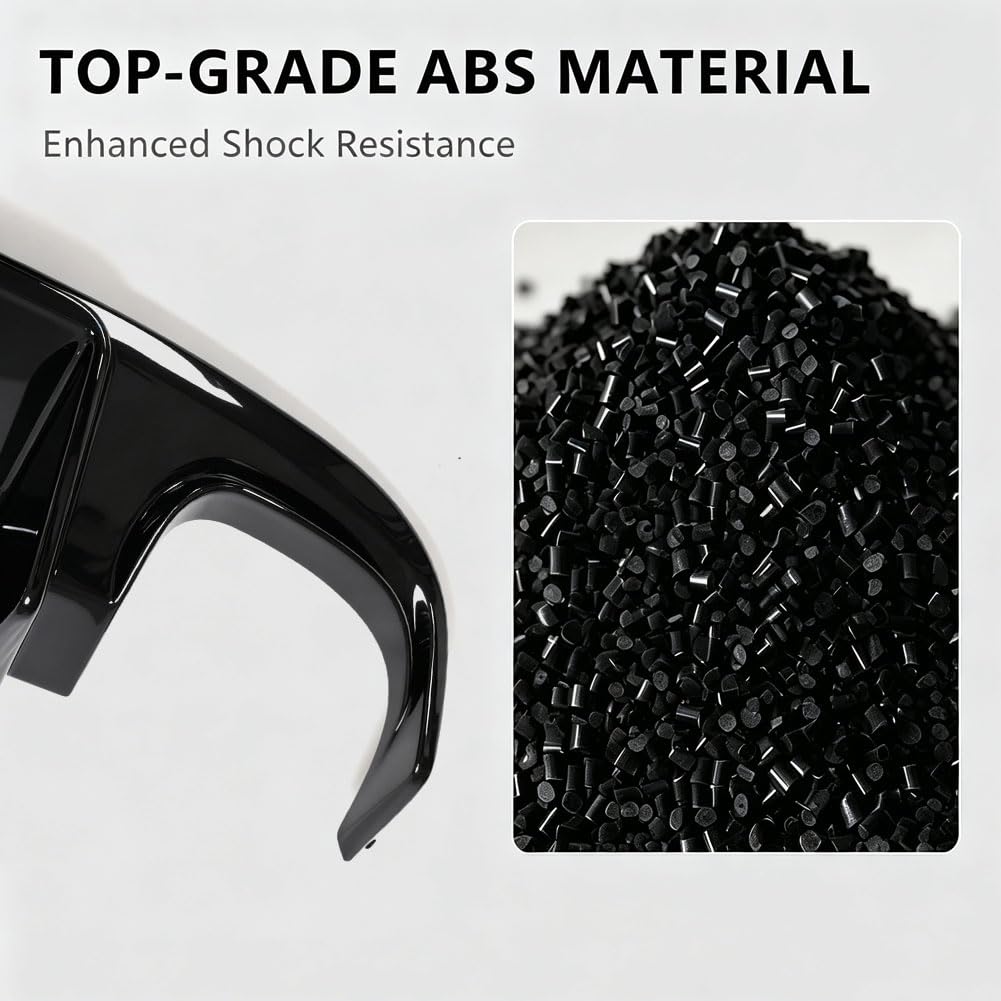 Gloss Black ABS Rear Diffuser for Audi S4 B8 2008 2009 2010 2011 2012 | Stylish Rear Bumper Diffuser Self‑Tapping Screws Moun
