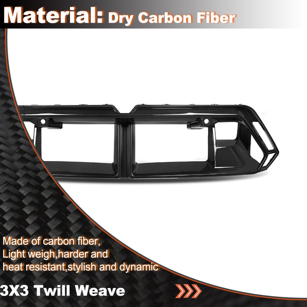 Dry Carbon Fiber Front Lower Grille Replace Compatible with BMW 5 Series G90 G99 M5 2024-2025 Front Grille Frame Bumper Grill