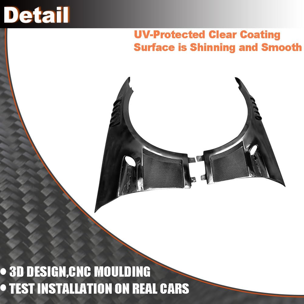 Half Carbon Fiber Side Fender Vent Trim for BMW 3 Series E92 E93 M3 2Door 2006-2011 Front Air Intake Scoop Cover Trim 1Pair F