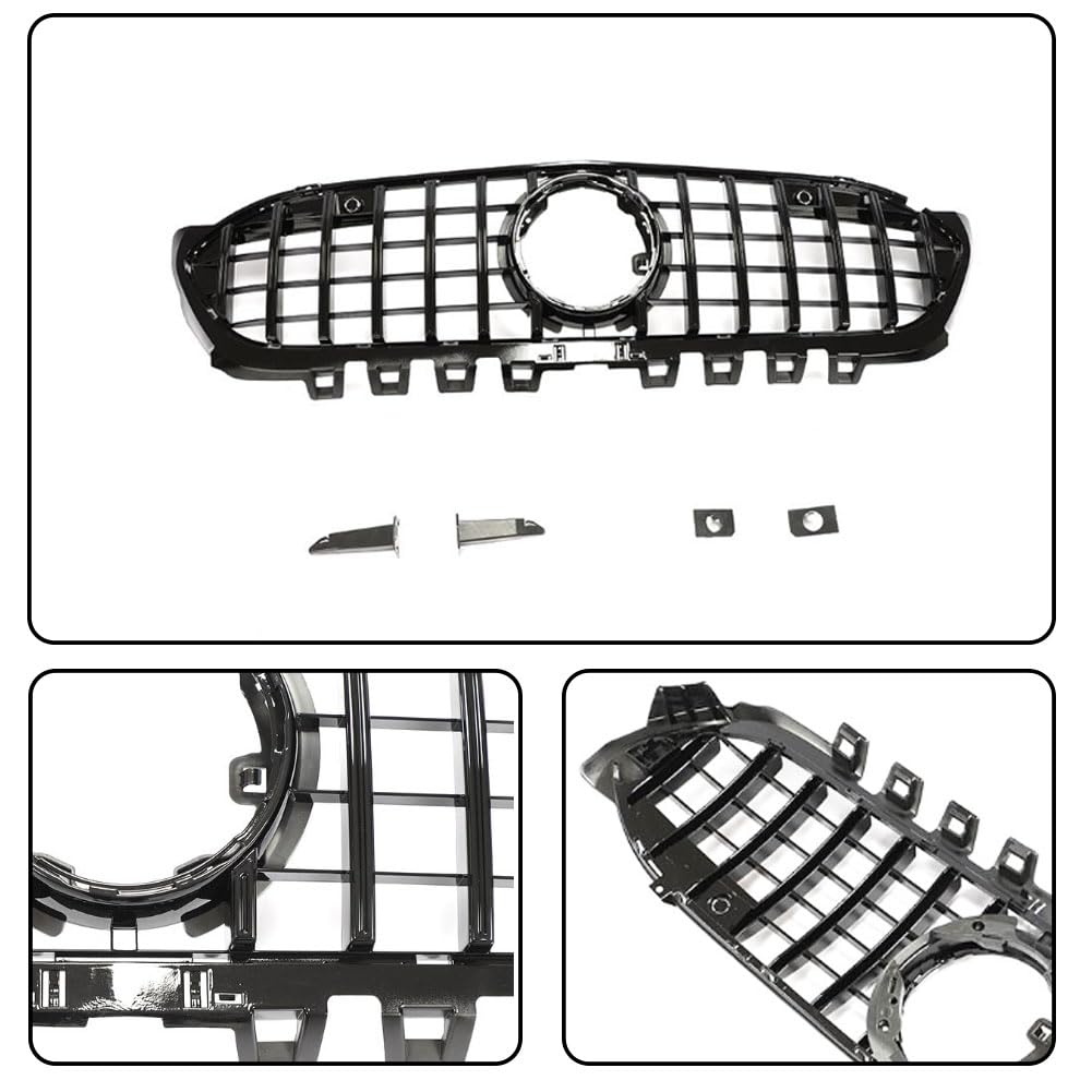 W177 Front Grille Compatible with Mercedes-Benz A Class W177 A200 A220 A250 2019-2020 ABS Auto Bumper Kidney Grill Cover Body