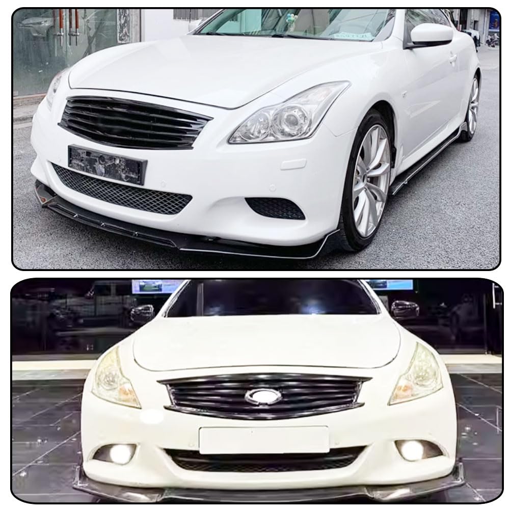 Gloss Black Front Bumper Grille Grill Compatible with Infiniti G37 2 Door Coupe 2009-2013/Q60 2-Door Coupe 2014-2015 Front Ki