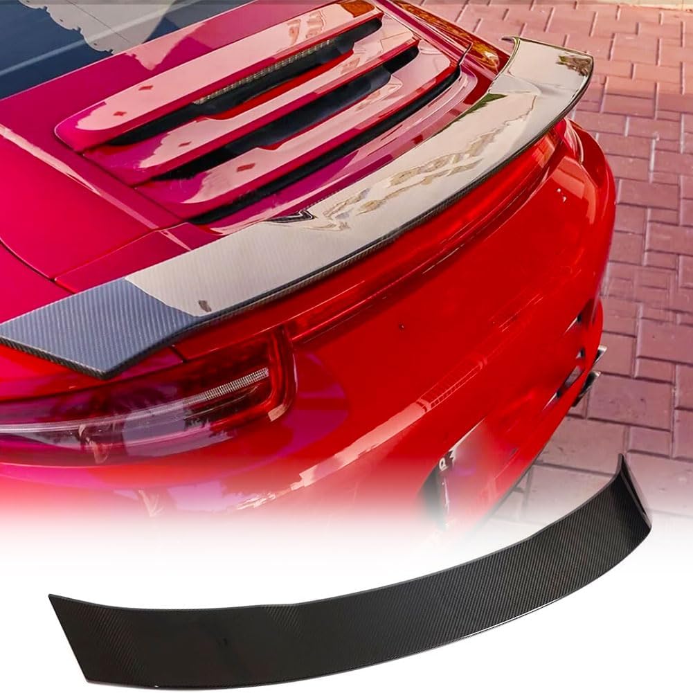 911 Carbon Fiber Rear Trunk Spoiler for Porsche 911 991.1 991.2 2012-2018 | High Kick Rear Wing Lip Easy Install No Drilling
