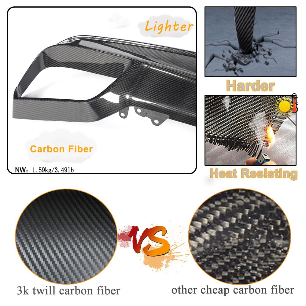 Carbon Fiber Rear Bumper Diffuser Compatible with BMW X6M F96 2023-2024 Lower Bumper Lip Diffuser Body Kit Factory Outlet