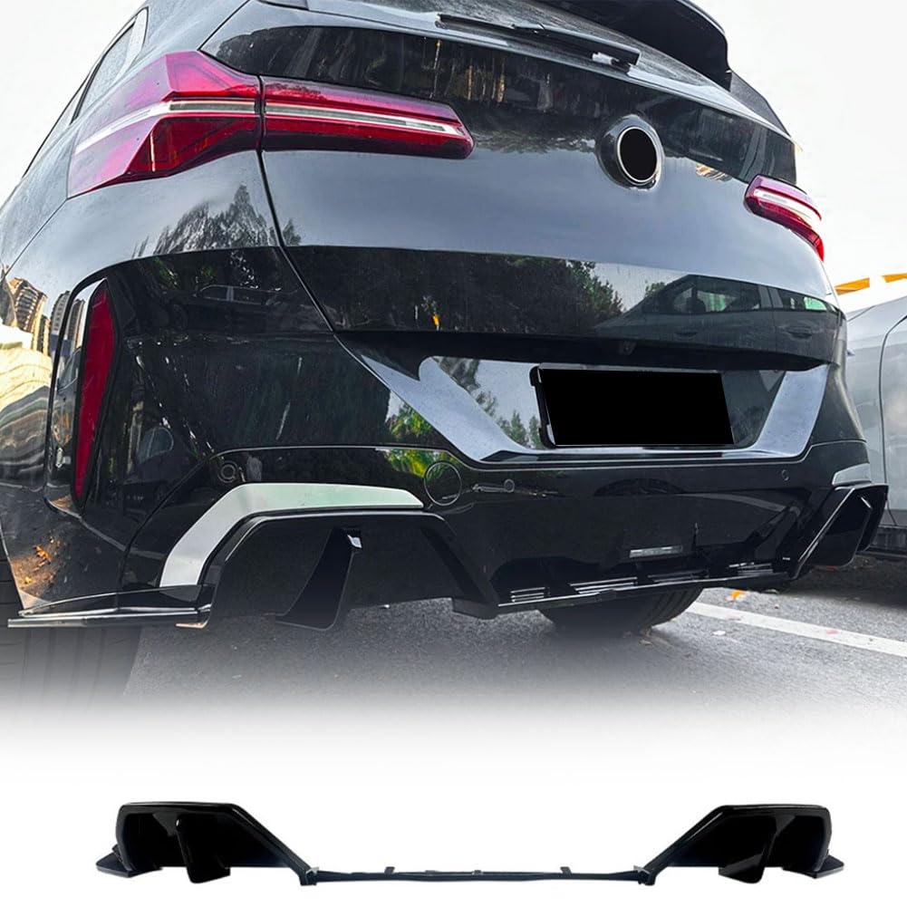 Gloss Black Rear Bumper Diffuser Compatible with BMW X3 G45 G48 M Sport 2025 2026 ABS Lower Bumper Lip Spoiler Body Kit Facto