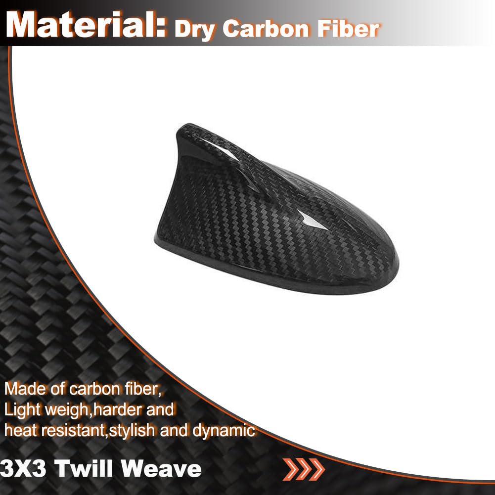 Dry Carbon Fiber Shark Fin Antenna Cover Fits for Infiniti Q50 Sedan 2014-2021 Auto Cars Antenna Accessories