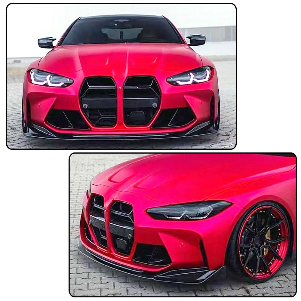 Gloss Black Front Lip Spoiler Compatible with BMW G80 M3 G82 M4 2021-2026 ABS Car Front Splitters Body Kit Trim Protection