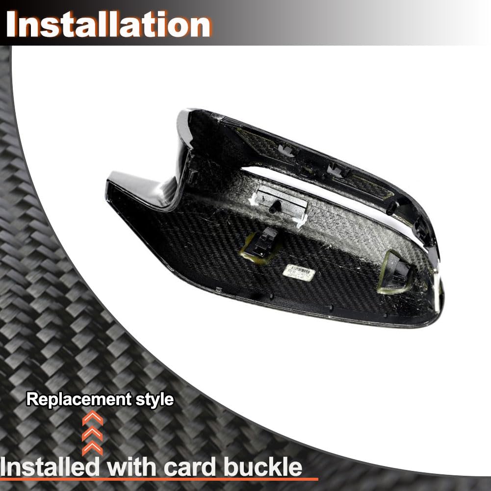 Dry Carbon Fiber Mirror Cover Compatible with BMW 3 4 Series G80 M3 G82 G83 M4 2021-2022 2D 4D Replacement Style Rearview Mir