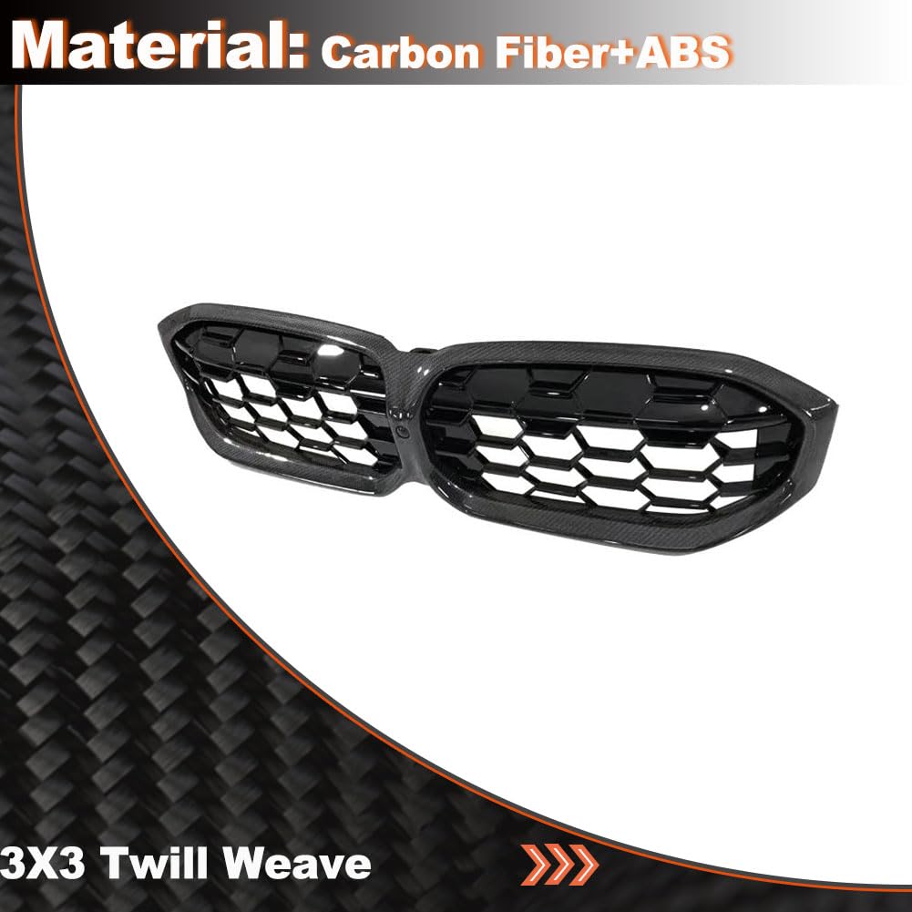 Real Carbon fiber Front Grill for BMW 3 Series G20 Sedan 320i 330iLCI 2023-2025 Front Hood Grill Grille Cover Front Bumper Ki