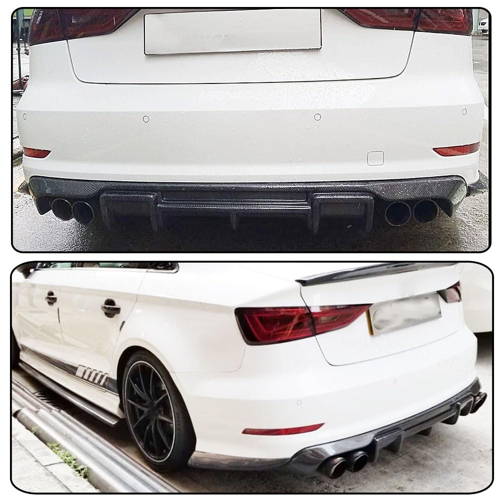 S3 Carbon Fiber Rear Diffuser for Audi A3 Sline S3 Sedan 2013-2016 | Lower Bumper Lip Spoiler Body Kit Factory Outlet(Not for