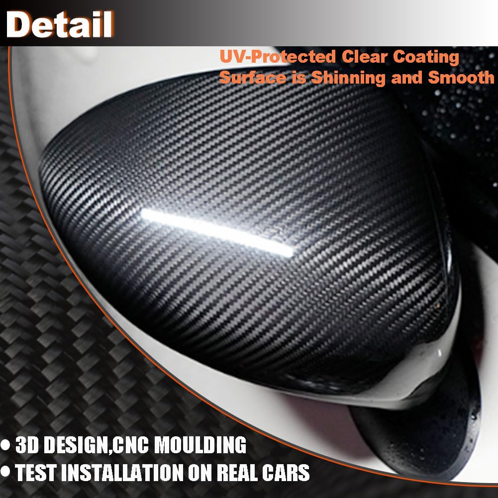 Dry Carbon Fiber Mirror Caps Compatible with Mazda MX-5 Miata MX5 2016-2024 Add on Style Side Rearview Mirror Cover Caps Exte