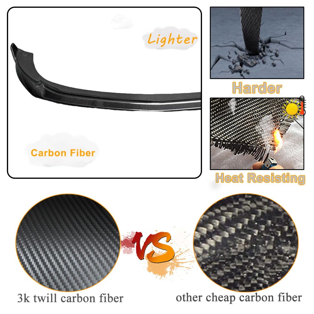 Front Bumper Lip Splitter Spoiler Compatible with Mercedes Benz E-Class W213 Sport 4-Door 2021-2024 Real Carbon Fiber Air Chi