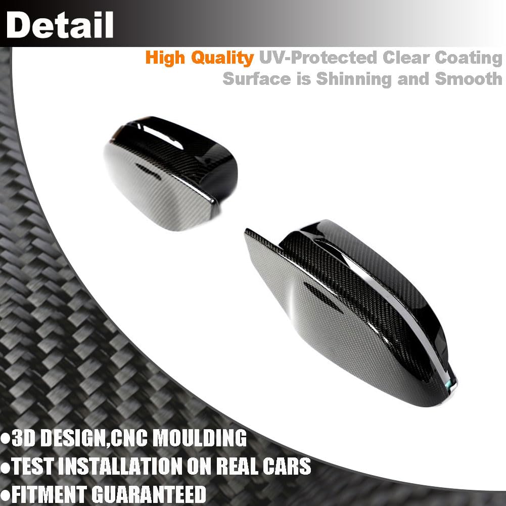 Dry Carbon Fiber Mirror Cover Compatible with BMW 3 4 Series G80 M3 G82 G83 M4 2021-2022 2D 4D Replacement Style Rearview Mir