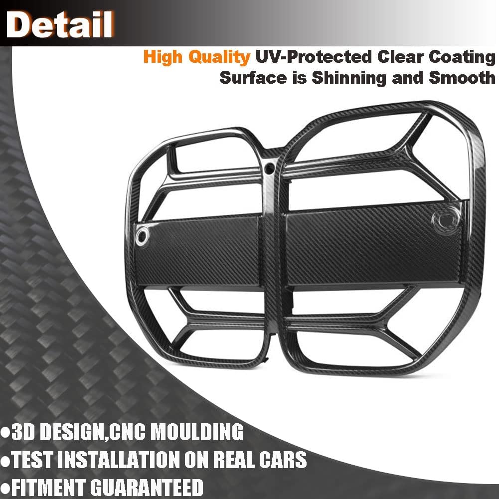 Dry Carbon Fiber Front Bumper Grille for BMW G22 G23 430i Coupe Convertible 2Door 2021-2023 Auto Racing Grid Front Kidney Gri