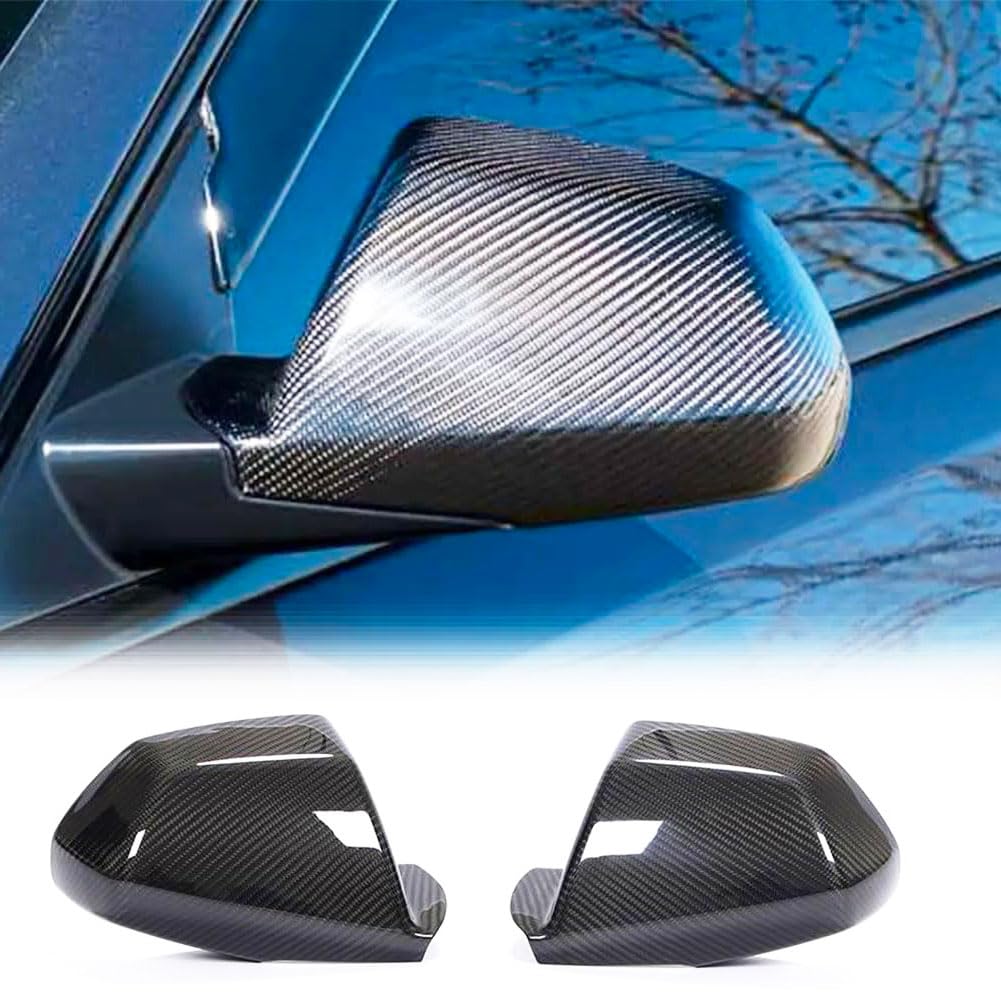 Real Carbon Fiber Mirror Cover Caps Compatible with Cadillac CTS Non-V Coupe 2009-2013 Side Wing Mirror Caps Add on Aftermark