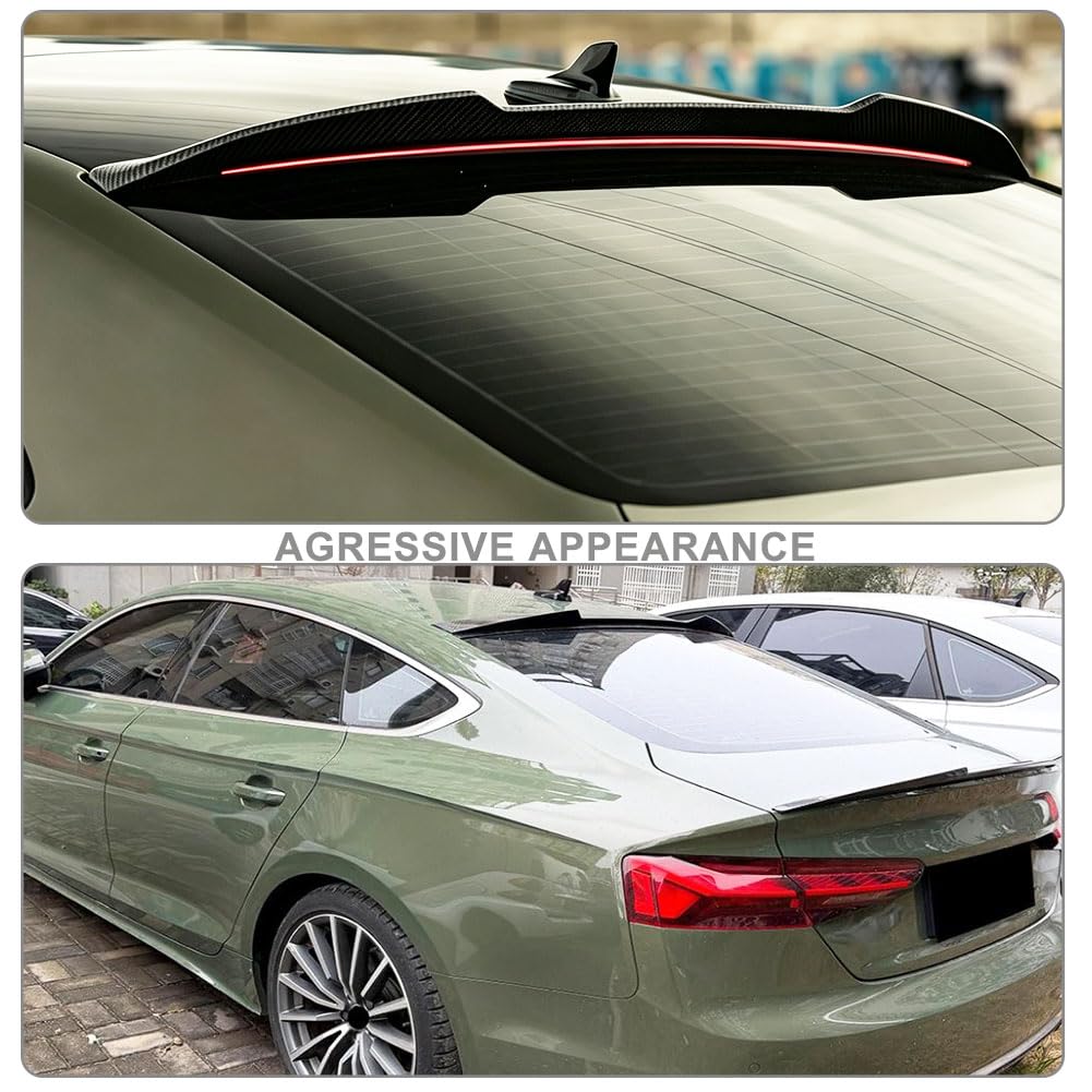 A5 Carbon Look Roof Lip for Audi A5 S5 RS5 F5 4-Door Sportback 2017-2024 | Rear Trunk Roof Spoiler ABS Carbon Fiber Look Raci