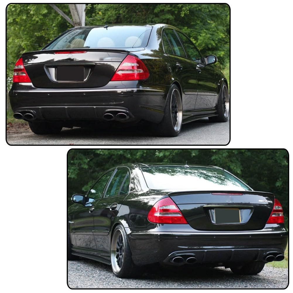 Matte Black Rear Diffuser Fits for Mercedes-Benz E-Class W211 E55 AMG Sedan 2002-2006 Fiberglass Rear Lower Bumper Lip Spoile