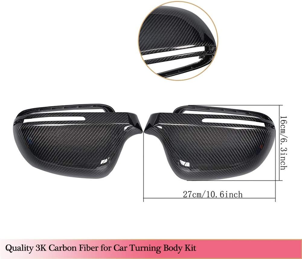 Carbon Fiber Mirror Cover Caps for Audi A3 S3 A4 B8 S4 RS4 2008-2010 A5 S5 8T 2007-2009 Q3 2011+ Rearview Side Rearview Mirro
