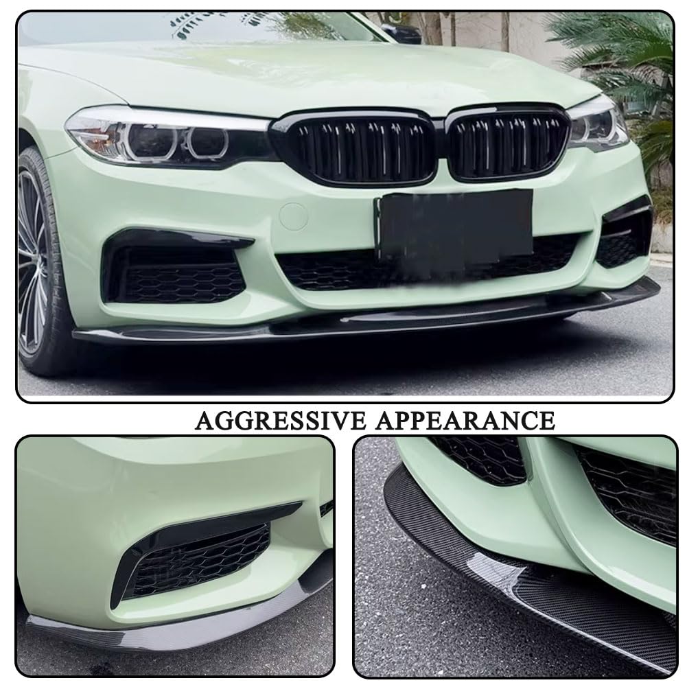 Carbon Fiber Front Lip for BMW G30 5 Series M Sport 4-Door 2017-2019 530i 540i M-tech Bumper Air Dam Lower Chin Splitter Prot