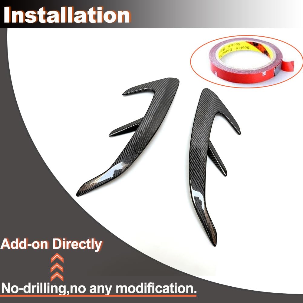 Carbon Fiber Rear Bumper Spoiler Air Vent Trim Compatible with Mercedes Benz W217 C217 S63 AMG 2018-2023 Side Canard Car Body
