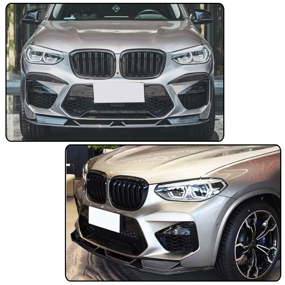 Gloss Black Front Bumper Lip for BMW F97 X3M F98 X4M 2019-2022 Auto Front Chin Spoiler Splitter Protector Air Dam Factory Out