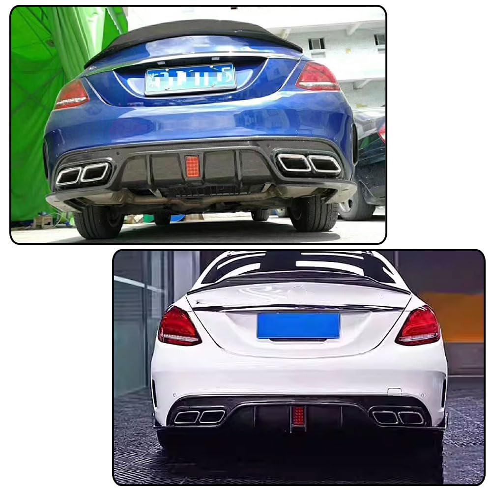 W205 Carbon Fiber Rear Diffuser Compatible with Mercedes Benz C Class W205 C300 C350 C400 C43 C63 AMG Sedan 2015-2021Under Bu