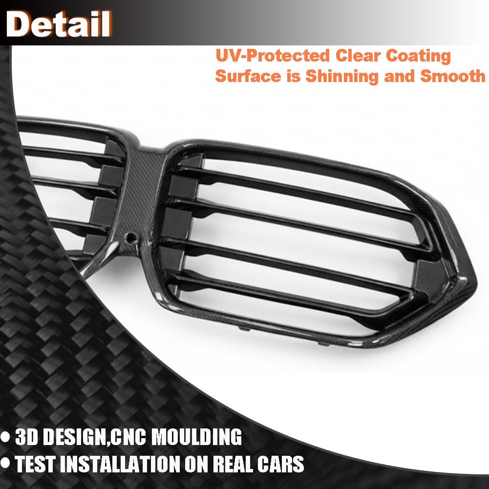 Dry Carbon fiber Car Front Grill for BMW X5M F95 X6M F96 LLCI 2024-2026 | Replacement Bumper Kidney Hood Grille Accessory