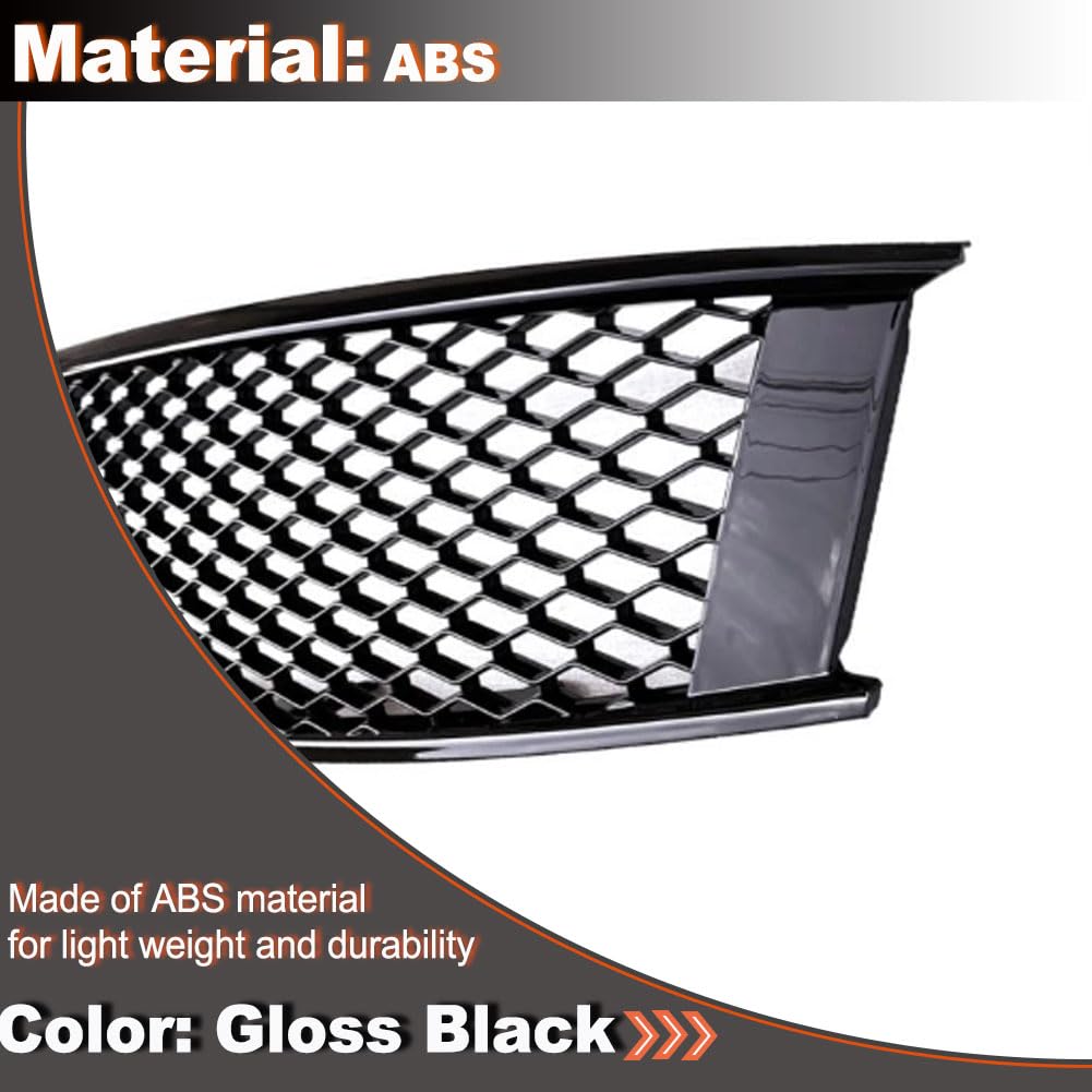 MCARCAR KITGloss Black Front Hood Grill Grille Cover Compatible with Infiniti G37 2008-2013 Coupe 2Door Replacement Conversio