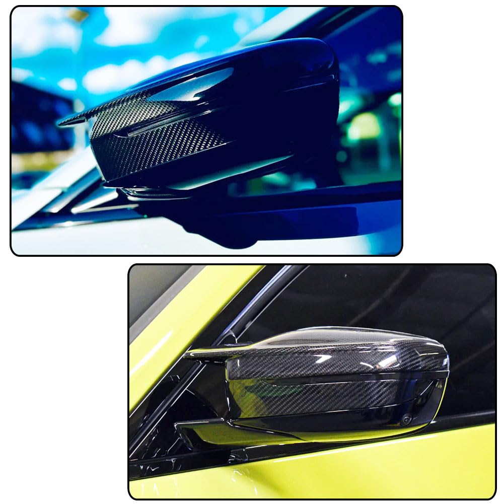 Dry Carbon Fiber Mirror Cover Compatible with BMW 3 4 Series G80 M3 G82 G83 M4 2021-2022 2D 4D Replacement Style Rearview Mir