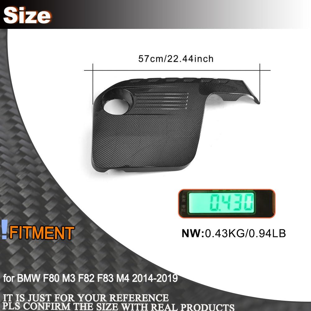 M4 Carbon Fiber Engine Cover Trim Compatible with BMW F80 M3 F82 F83 M4 2014-2019 Car Auto Hood Bonnet Protector Cap