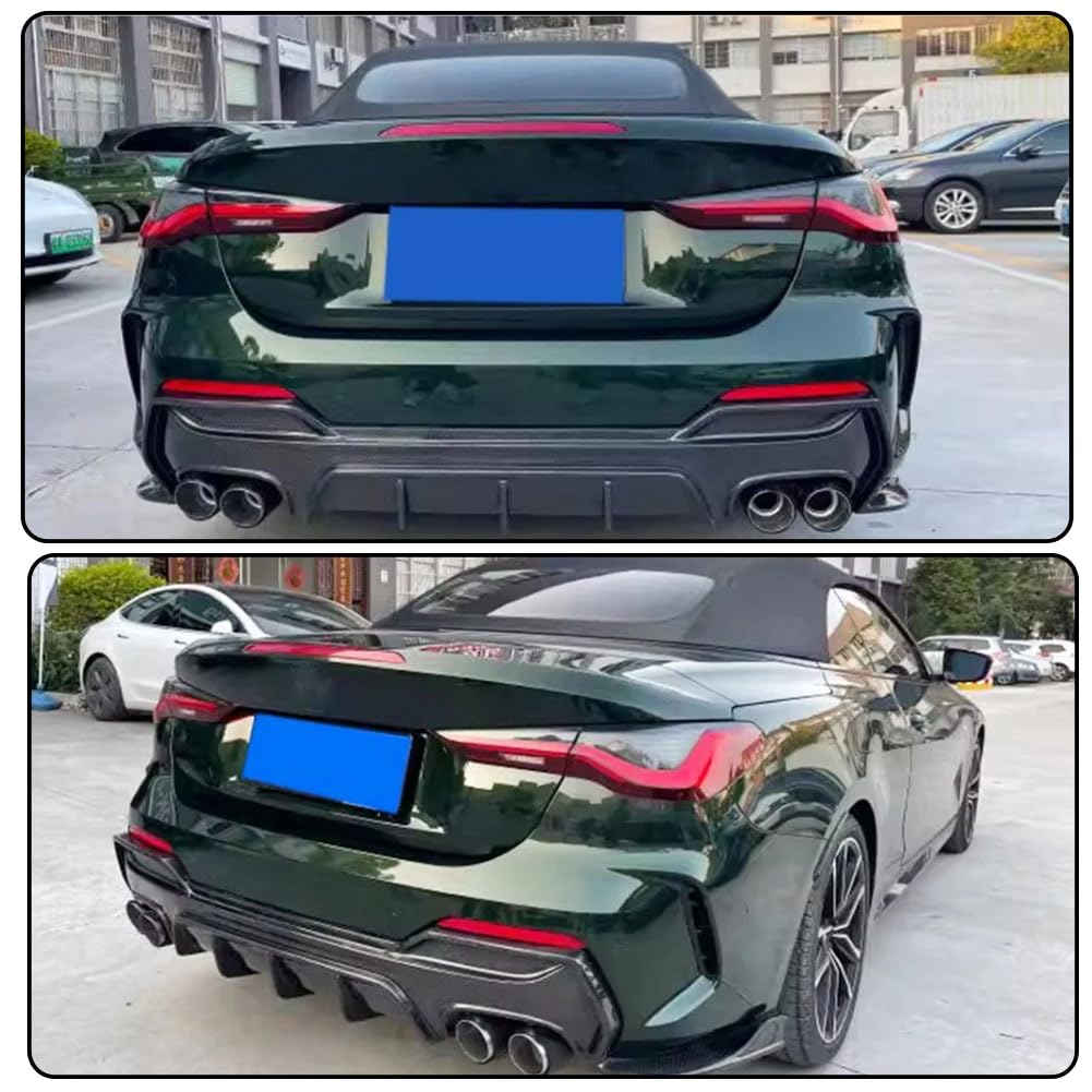 Real Carbon Fiber Rear Diffuser Lip for BMW 4 Series G22 G23 430i M440i M-Sport 2-Door 2021-2025 Lower Bumper Lip Spoiler Bod