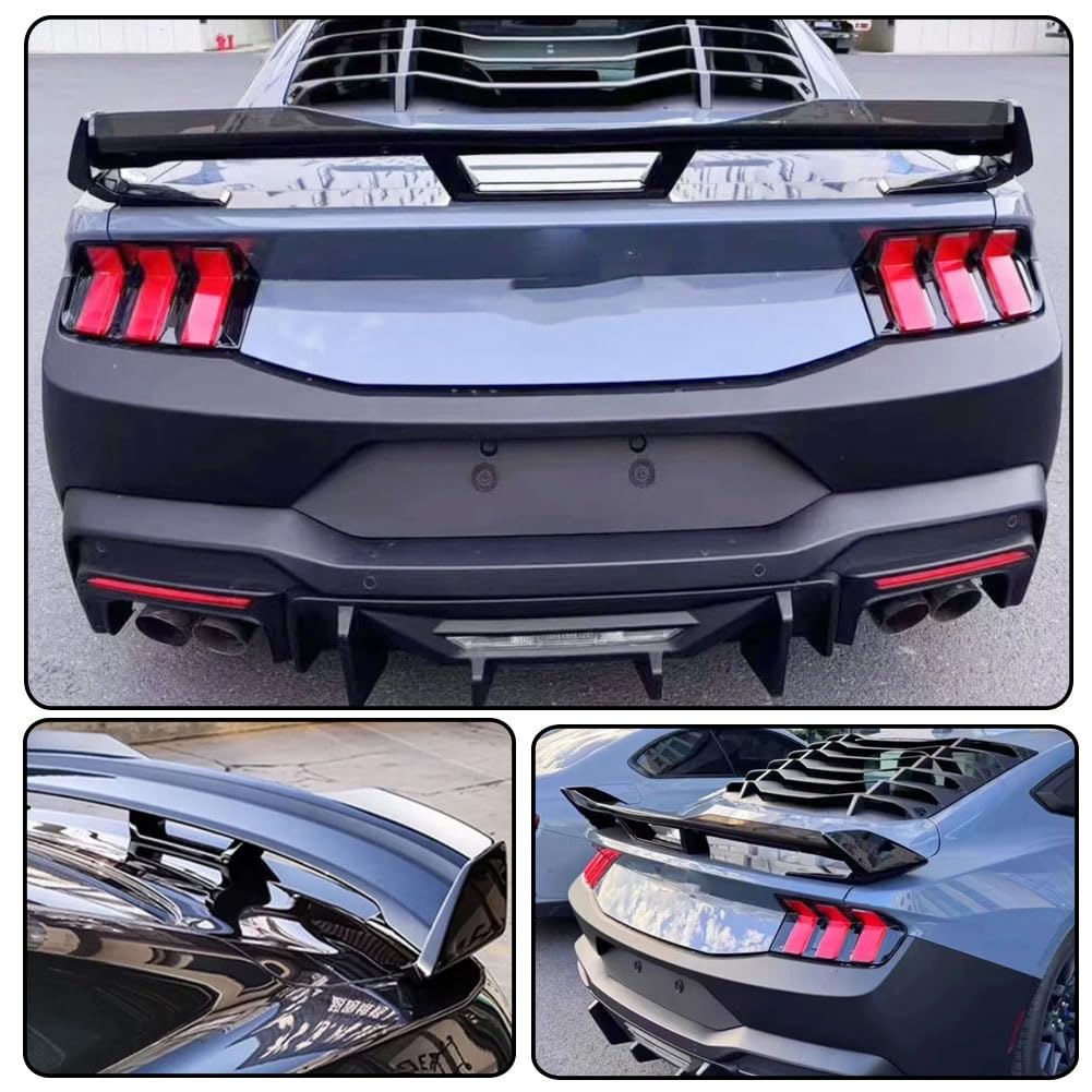 Gloss Black Trunk Spoiler Compatible with Ford Mustang Dark Horse 2024 2025 Rear Boot Lid Highkick Wing Lip Factory Outlet