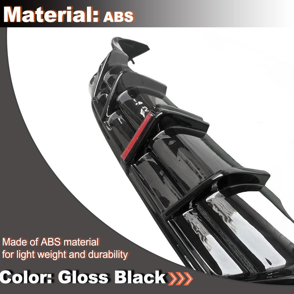 Rear Bumper Diffuser Lip with LED Fits for Audi A4 S4 B9.5 4-Door 2021+ Rear Diffuser Body Kits