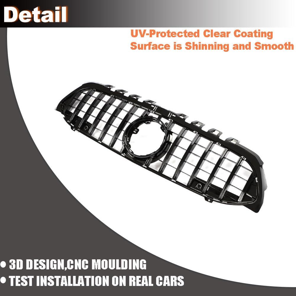 W177 Front Grille Compatible with Mercedes-Benz A Class W177 A200 A220 A250 2019-2020 ABS Auto Bumper Kidney Grill Cover Body