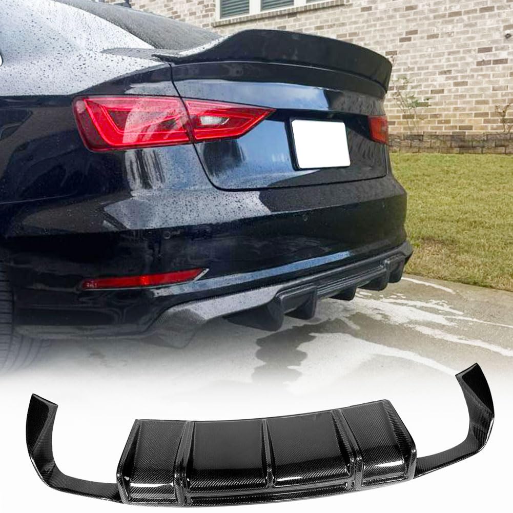 S3 Carbon Fiber Rear Diffuser for Audi A3 Sline S3 Sedan 2013-2016 | Lower Bumper Lip Spoiler Body Kit Factory Outlet(Not for
