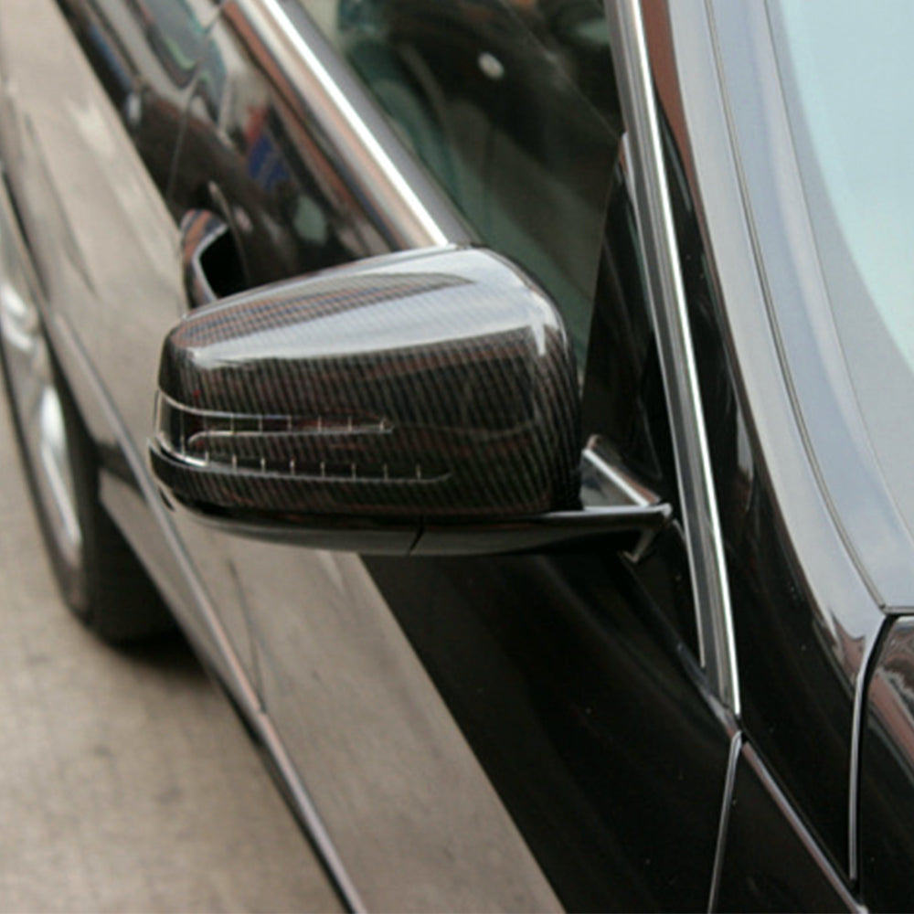 ST Style Carbon Fiber ADD ON Mirror Caps for Mercedes Benz E-Class W204 C63 AMG Facelift (2011-2015)