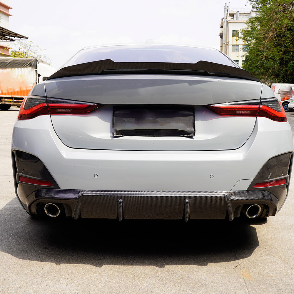 3D Style Carbon Fiber Rear Diffuser for BMW 4 Series, i4 G26 Gran Coupé (2021+)(Double Single Out)