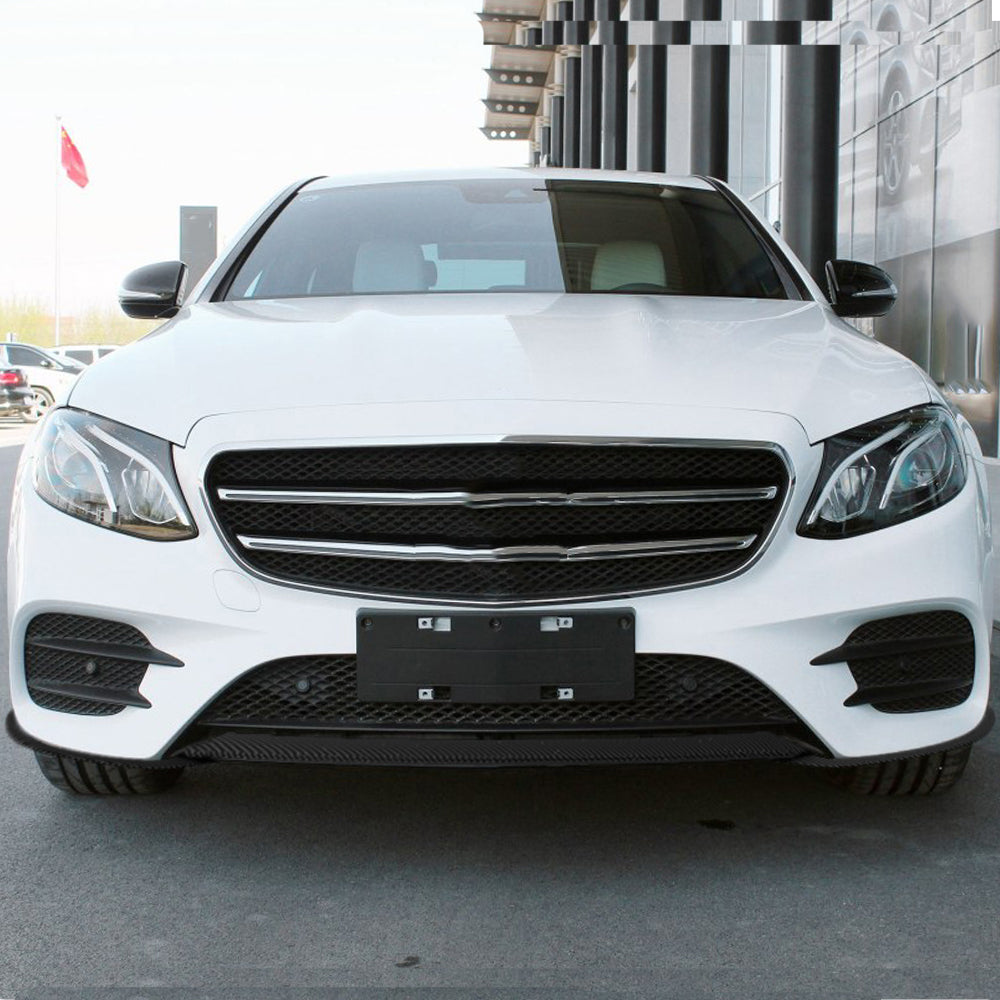 Benz W213 Carbon Fiber Front Lip-Installed on car